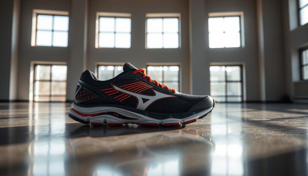 A sleek, high-performance Mizuno running shoe rests on a smooth, reflecting surface, illuminated by natural light filtering through large windows. The shoe's dynamic design and vibrant colors capture the brand's commitment to innovation and athlete-driven performance. A sense of confidence and forward momentum radiates from the scene, inviting the viewer to explore the capabilities of Mizuno's latest running technology. The carefully composed frame, with the shoe as the focal point, suggests a premium, aspirational quality befitting an introductory feature on the brand's athletic footwear. A sleek, high-performance Mizuno running shoe rests on a smooth, reflecting surface, illuminated by natural light filtering through large windows. The shoe's dynamic design and vibrant colors capture the brand's commitment to innovation and athlete-driven performance. A sense of confidence and forward momentum radiates from the scene, inviting the viewer to explore the capabilities of Mizuno's latest running technology. The carefully composed frame, with the shoe as the focal point, suggests a premium, aspirational quality befitting an introductory feature on the brand's athletic footwear.