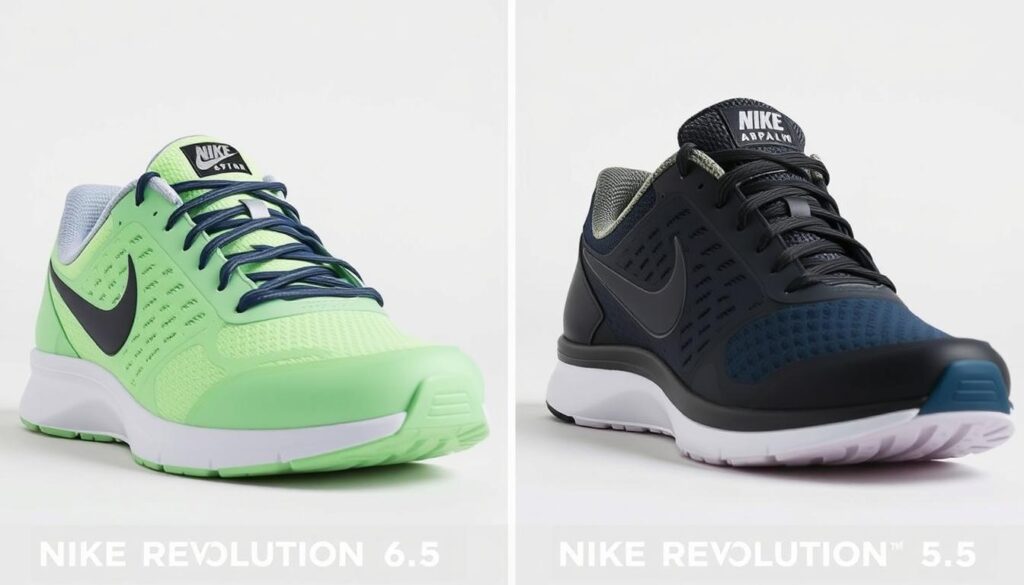 Comparação lado a lado entre Nike Revolution 6 e Revolution 5 Comparação lado a lado entre Nike Revolution 6 e Revolution 5
