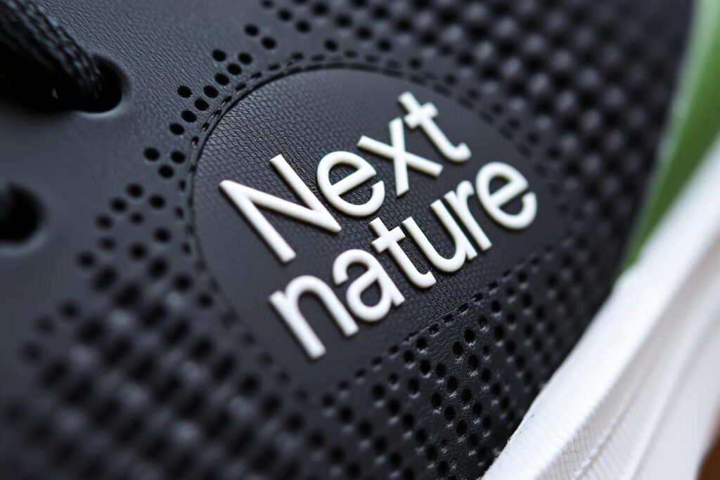 Detalhe do logo Next Nature no Nike Revolution 6 Detalhe do logo Next Nature no Nike Revolution 6