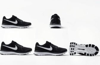 Nike Revolution 6 em diferentes ângulos mostrando o design e detalhes do tênis