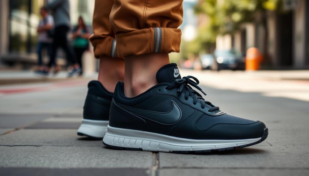Nike Revolution 6 em uso casual mostrando versatilidade do tênis Nike Revolution 6 em uso casual mostrando versatilidade do tênis