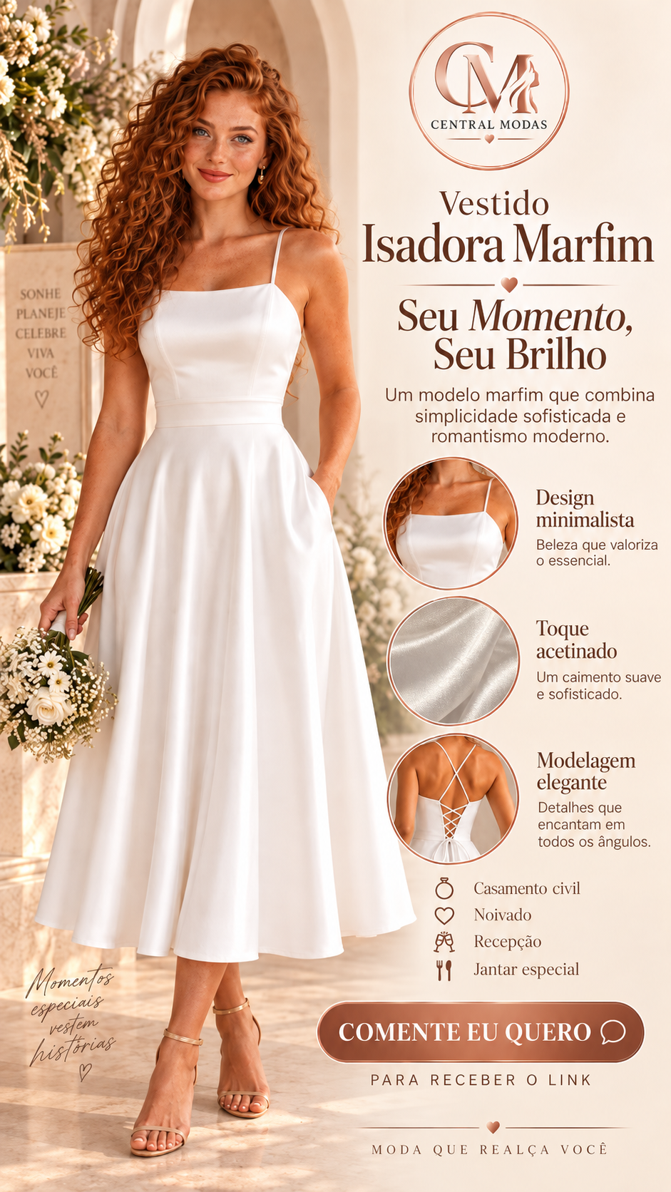 Vestido Isadora Marfim