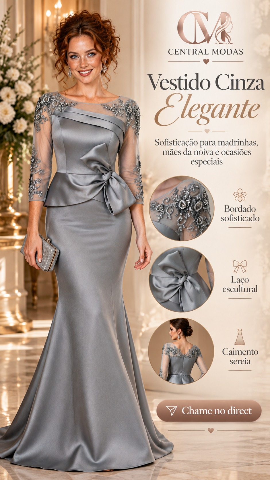 Vestido Prata Imperial