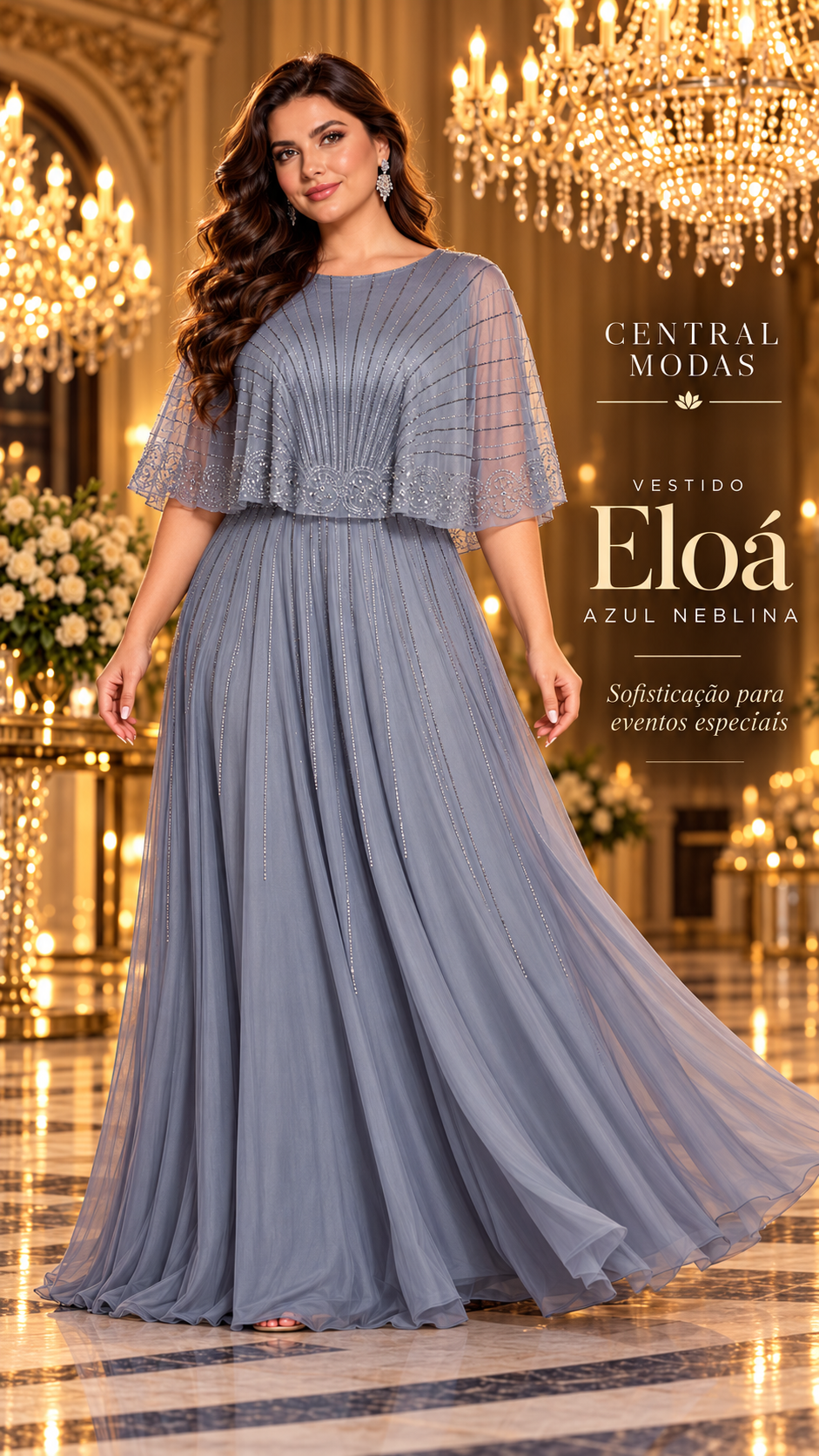 Vestido Eloá Azul Neblina