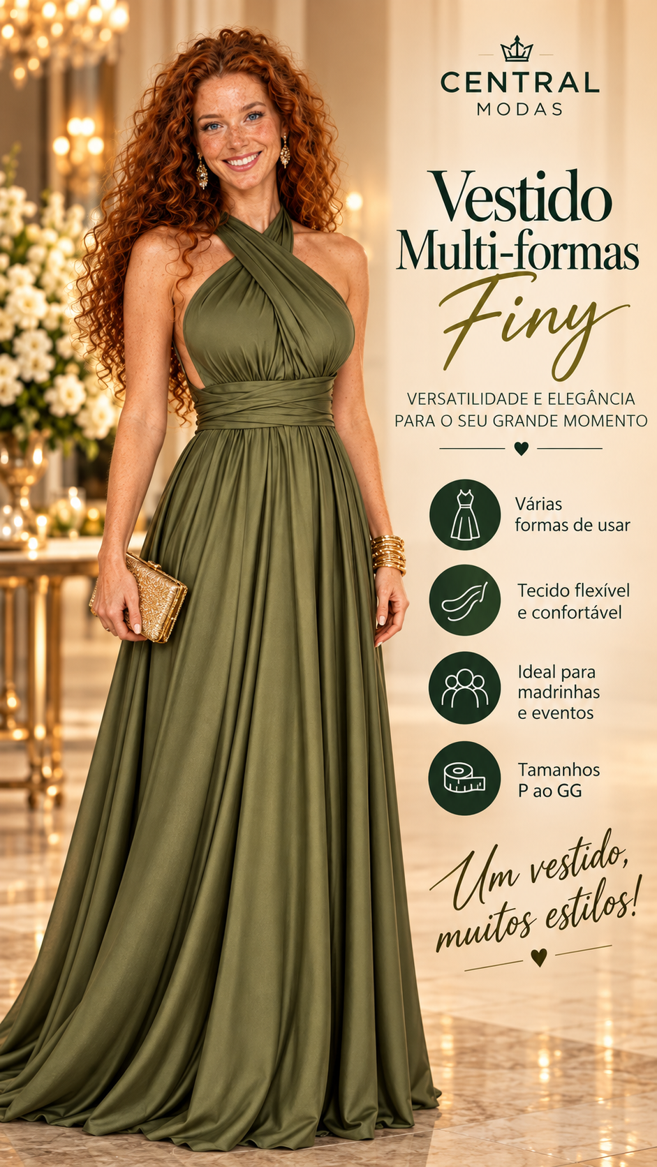 Vestido Finy Multi-formas Oliva